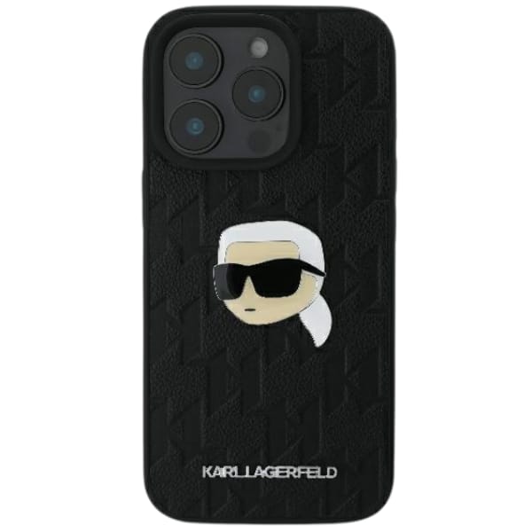 Karl Lagerfeld KLHCP16LPGKLKIPK iPhone 16 Pro 6.3" czarny/black hardcase Monogram Karl Head Pin