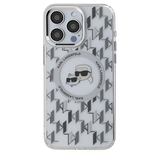 Karl Lagerfeld KLHMP15XHMCKMHT iPhone 15 Pro Max 6.7" przezroczysty/transparent IML Monogram Karl&Choupette Head MagSafe