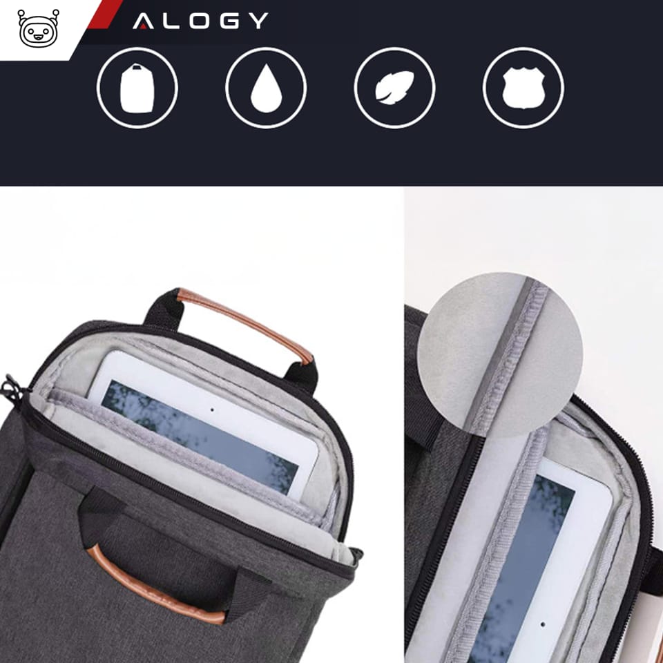 Torba na laptopa/ iPada Pro Air/ tablet 11-13 cal męska damska Unisex Pasek na ramię etui futerał pokrowiec Alogy saszetka czarna