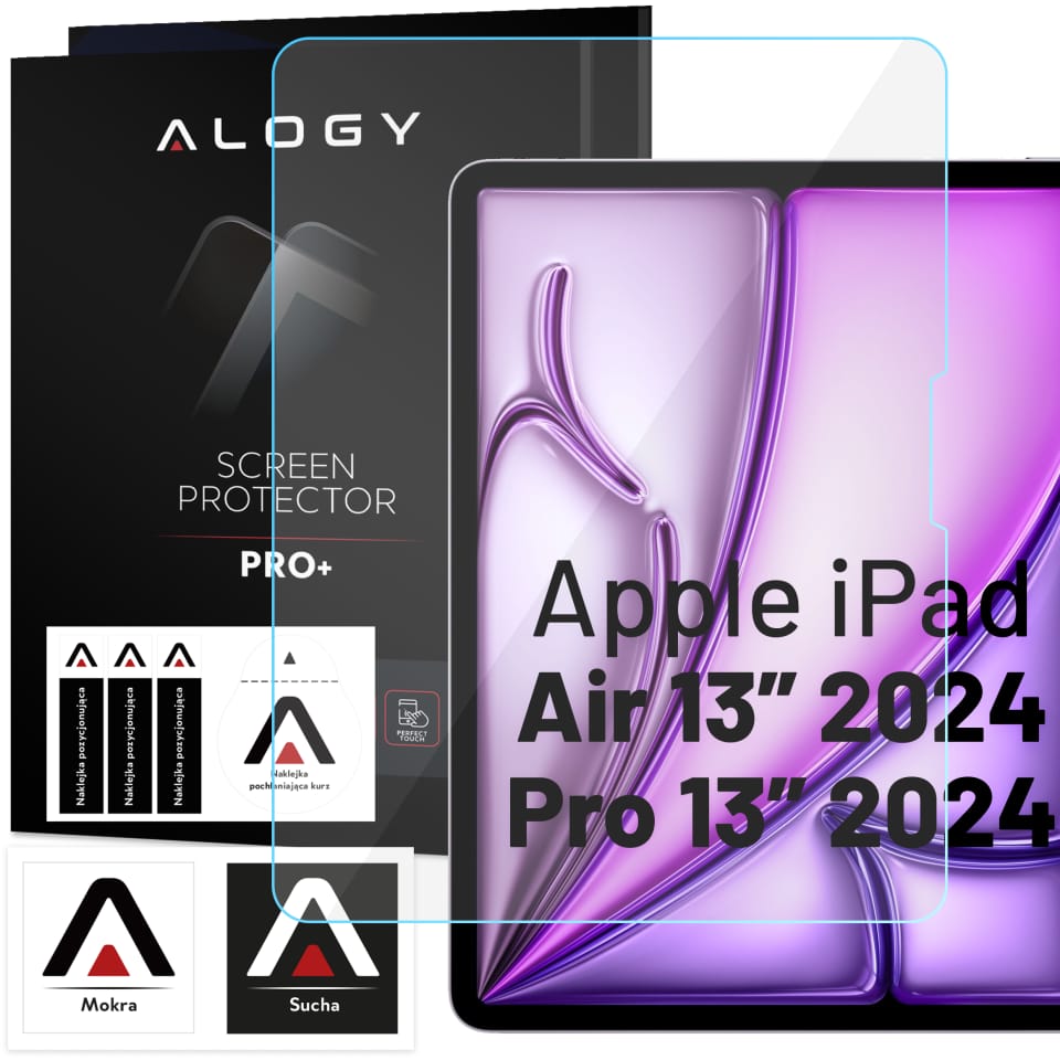 Szkło hartowane do Apple iPad Air 13" 6 gen. 2024 / iPad Pro 13" 7 gen. 2024 Alogy Screen Protector Pro+ 9H