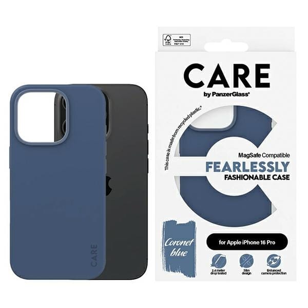 Etui CARE by PanzerGlass Fashion Case    iPhone 16 Pro 6.3" niebieski/blue MagSafe 1382