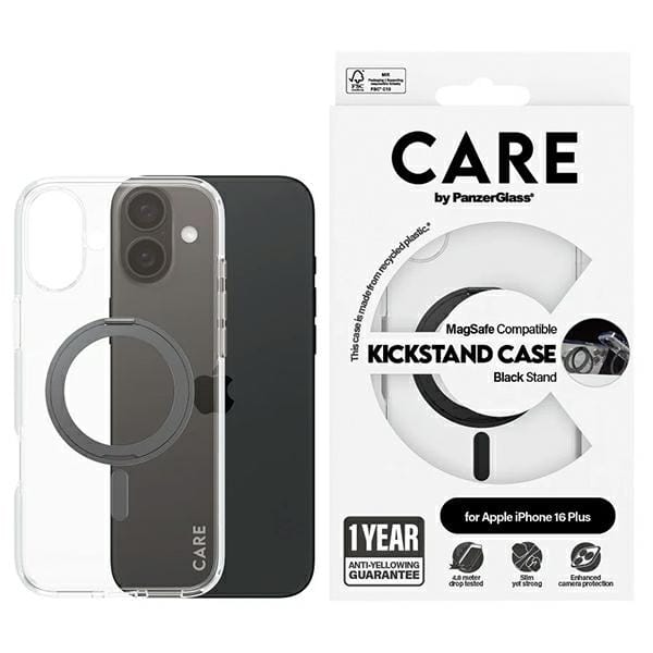 Etui CARE by PanzerGlass Feature         Kickstand Case iPhone 16 Plus 6,7" czarny/black MagSafe 1323