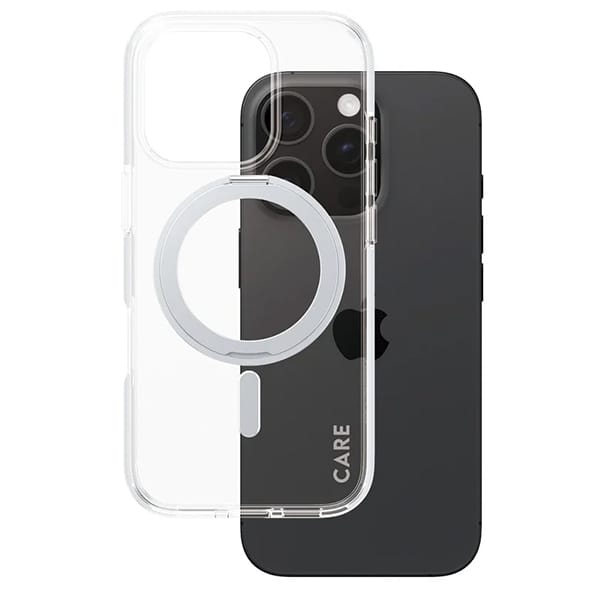 CARE by PanzerGlass Feature Kickstand Case iPhone 16 Pro 6.3" srebrny/silver MagSafe 1326