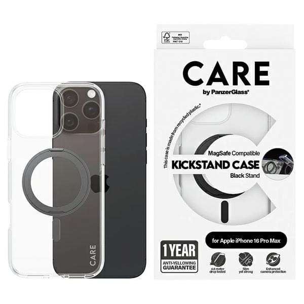 CARE by PanzerGlass Feature Kickstand Case iPhone 16 Pro Max 6,9" czarny/black MagSafe 1324