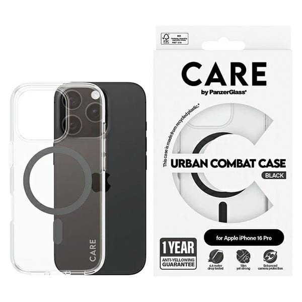 CARE by PanzerGlass Case Flagship Black MagSafe iPhone16 PRO | CARE