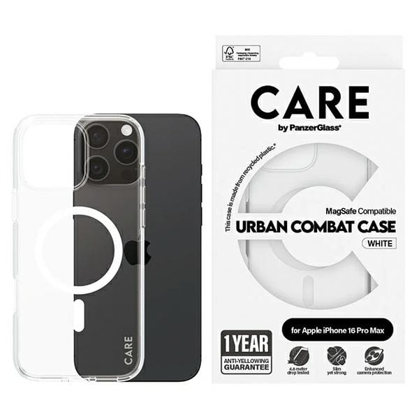 CARE by PanzerGlass Case Flagship White MagSafe iPhone 16 Pro Max | CARE