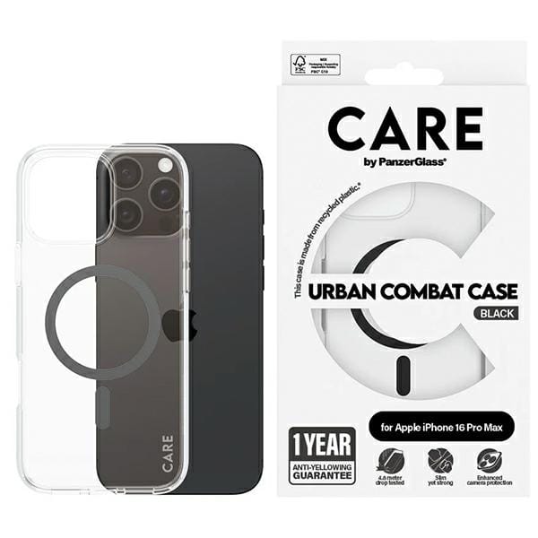 CARE by PanzerGlass Case Flagship Black MagSafe iPhone 16 Pro Max | CARE