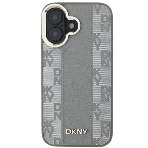 DKNY DKHMP15MPCPVSLE iPhone 15 Plus 6.7" beżowy/beige hardcase Leather Checkered Mono Pattern MagSafe