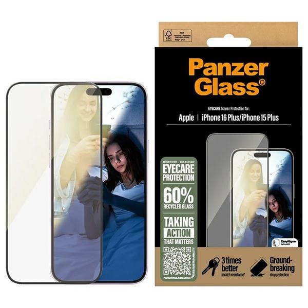 PanzerGlass EyeCare Screen Protector iPhone 16 Plus / 15 Plus 6.7" Ultra-Wide Fit 2867