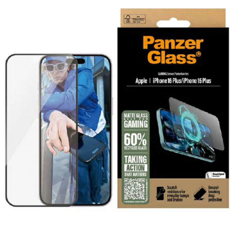 PanzerGlass Gaming Screen Protector iPhone 16 Plus / 15 Plus 6.7" Ultra-Wide Fit 2859