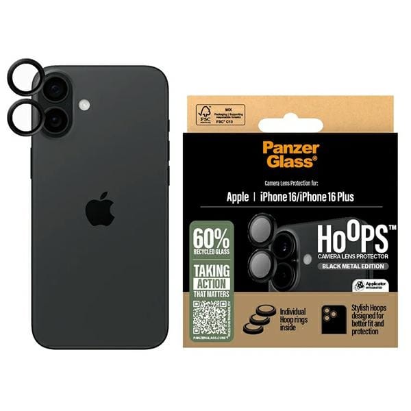 PanzerGlass Hoops Lens Protector iPhone  16 6.1" / 16 Plus 6.7" czarny 1283