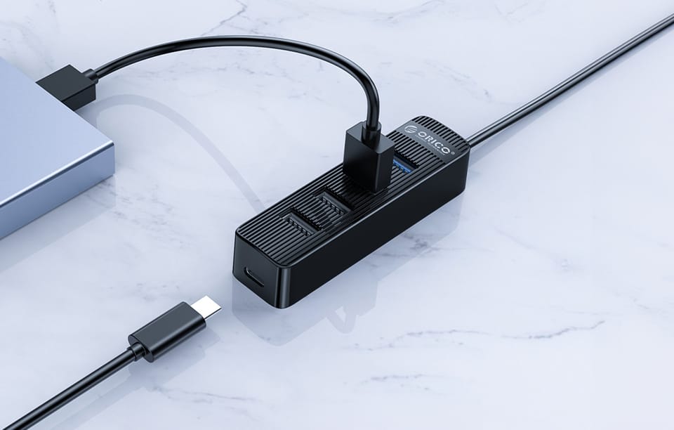 Adapter Hub Orico USB do USB 3.0 + 3x USB 2.0 (czarny)