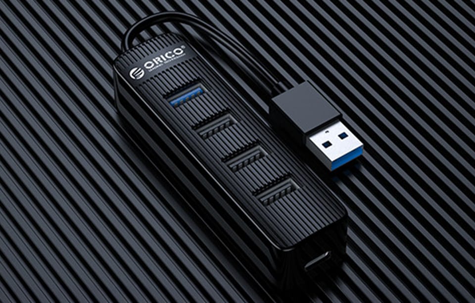 Adapter Hub Orico USB do USB 3.0 + 3x USB 2.0 (czarny)