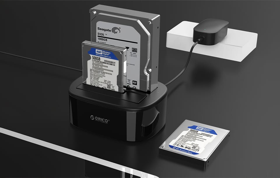 Stacja dokująca Orico do dysków HDD / SSD 2,5 / 3,5", 5Gbps, USB-C do USB-C/A z funkcją klonowania (czarna)