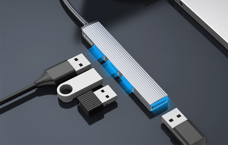 Adapter Hub Orico AH-A13 USB do 4x USB 3.0 (szary)