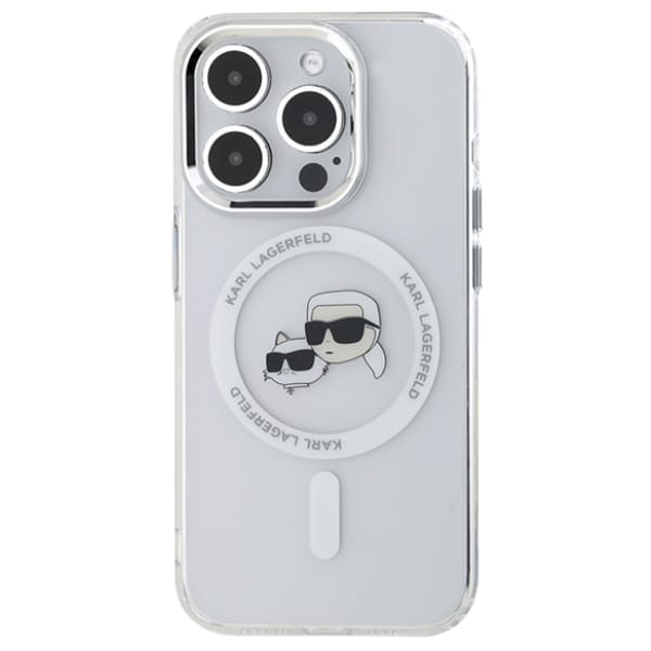 Karl Lagerfeld KLHMP14XHLSKCH iPhone14 Pro Max 6.7" biały/white hardcase IML Metal Karl&Choupette Head MagSafe