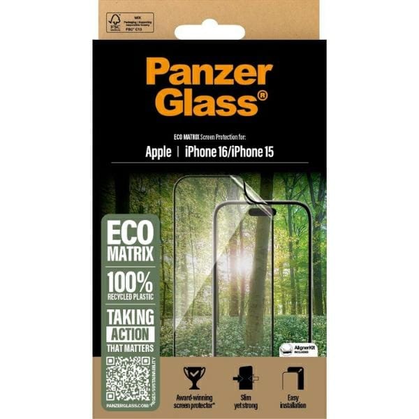 PanzerGlass MATRIX Screen ProtectoriPhone 16 6.1" Ultra-Wide Fit 2869