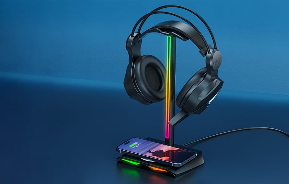 Uchwyt na słuchawki z USB New Bee NB-Z12 RGB