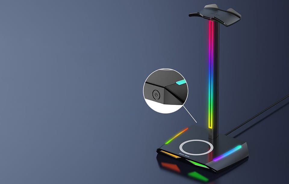 Uchwyt na słuchawki z USB New Bee NB-Z12 RGB