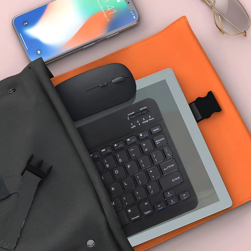 Uniwersalna Klawiatura Bezprzewodowa Bluetooth 10" Windows Android iOS Czarna
