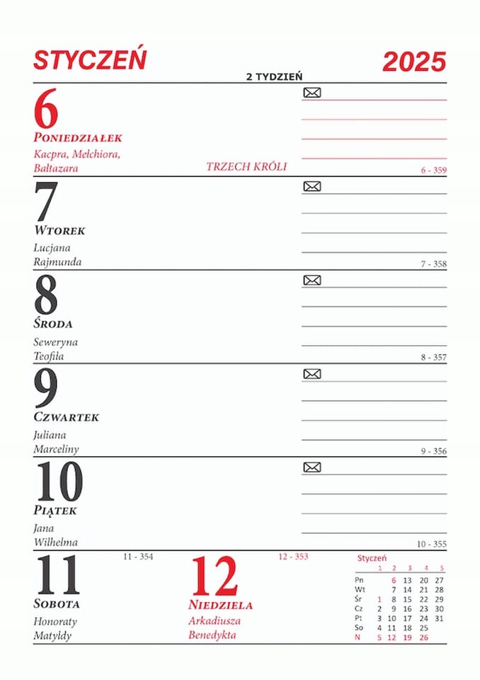Kalendarz biurowy pionowy MERKURIER B1 BESKIDY