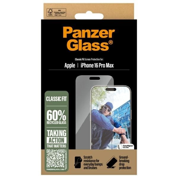PanzerGlass Screen Protector iPhone 16Pro Max 6.9" Classic Fit 2876