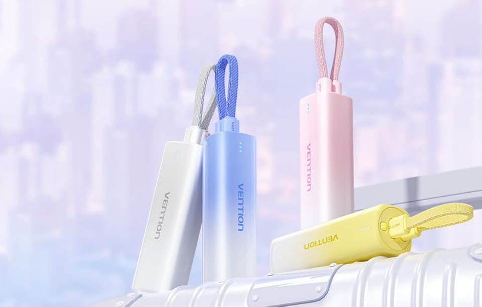 Powerbank 5000mAh Vention FHWM0 20W + kabel USB-C do lightning (szary)