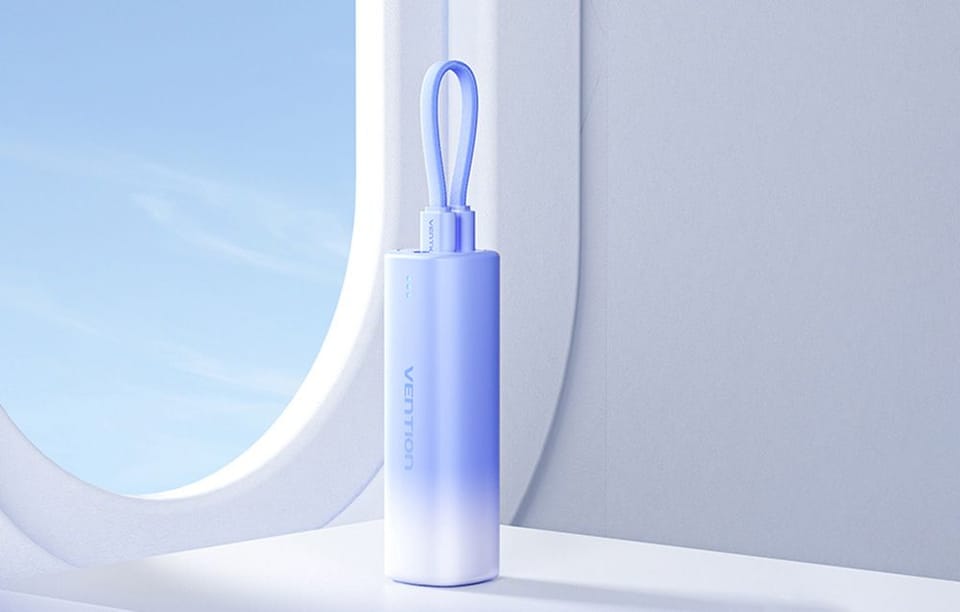 Powerbank 5000mAh Vention FHWM0 20W + kabel USB-C do lightning (szary)