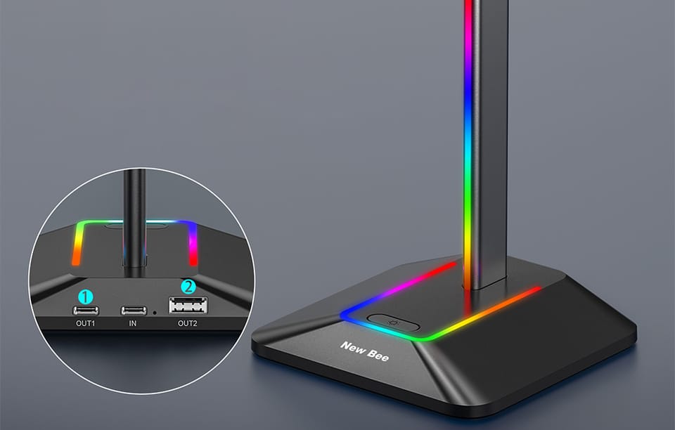 Uchwyt na słuchawki z USB New Bee NB-Z8 RGB