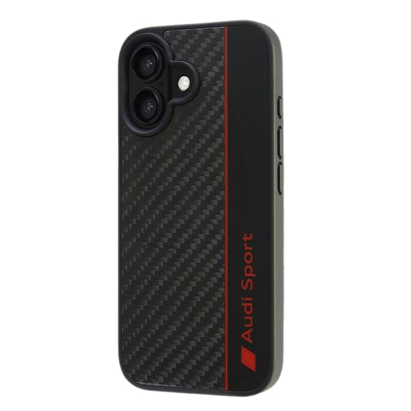 Audi Carbon Fiber Stripe iPhone 16 6.1" czarny/black hardcase AUS-TPUPCIP16-R8/D1-BK