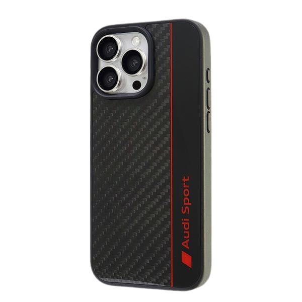 Audi Carbon Fiber Stripe iPhone 16 Pro 6.3" czarny/black hardcase AUS-TPUPCIP16P-R8/D1-BK