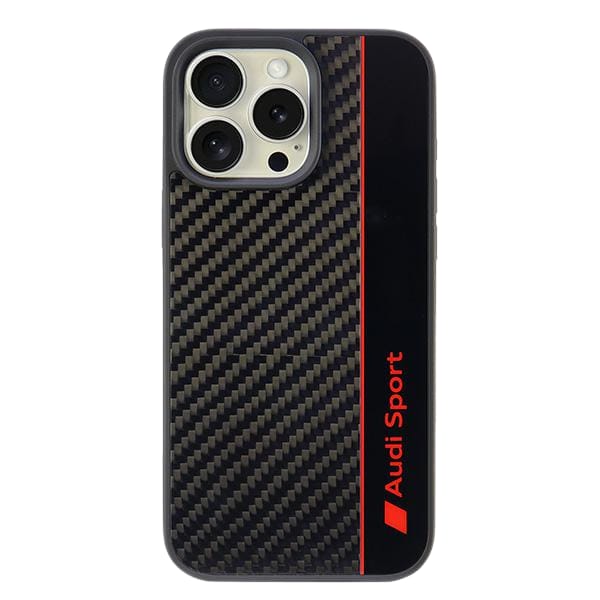 Audi Carbon Fiber Stripe iPhone 16 Pro 6.3" czarny/black hardcase AUS-TPUPCIP16P-R8/D1-BK