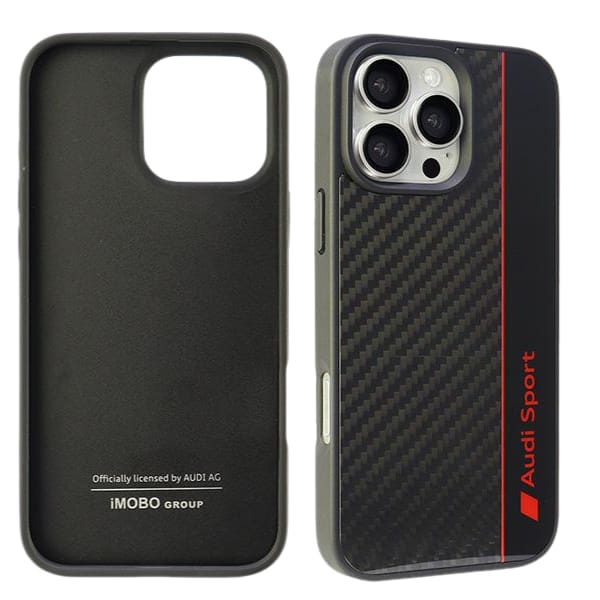 Audi Carbon Fiber Stripe iPhone 16 Pro Max 6.9" czarny/black hardcase AUS-TPUPCIP16PM-R8/D1-BK