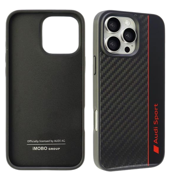 Audi Carbon Fiber Stripe iPhone 16 Pro 6.3" czarny/black hardcase AUS-TPUPCIP16P-R8/D1-BK