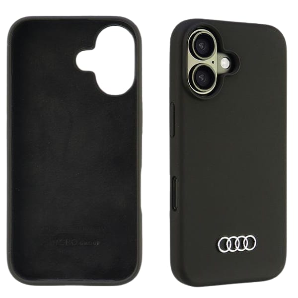 Audi Silicone Case iPhone 16 6.1" czarny/black hardcase AU-LSRIP16-Q3/D1-BK