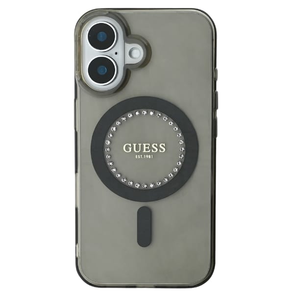 Guess GUHMP16MPFTDTEK iPhone 16 Plus 6.7" czarny/black hardcase IML Rhinestones MagSafe