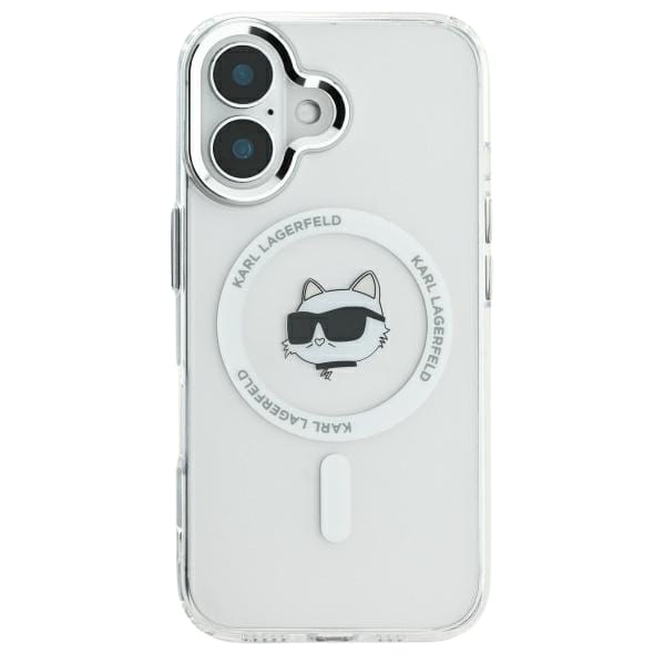 Karl Lagerfeld KLHMP16XHLSCHH iPhone 16 Pro Max 6.9" biały/white hardcase IML Metal Choupette Head MagSafe