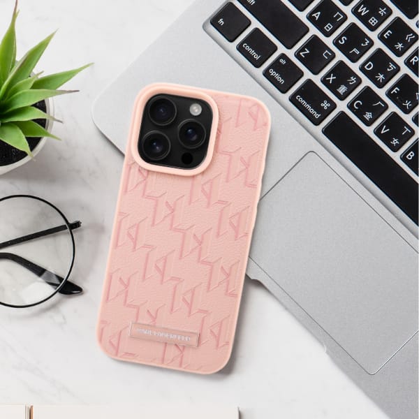 Karl Lagerfeld KLHMP16LPKHPORPE iPhone 16 Pro 6.3" hardcase beżowy/beige Leather Monogram Metal Logo MagSafe