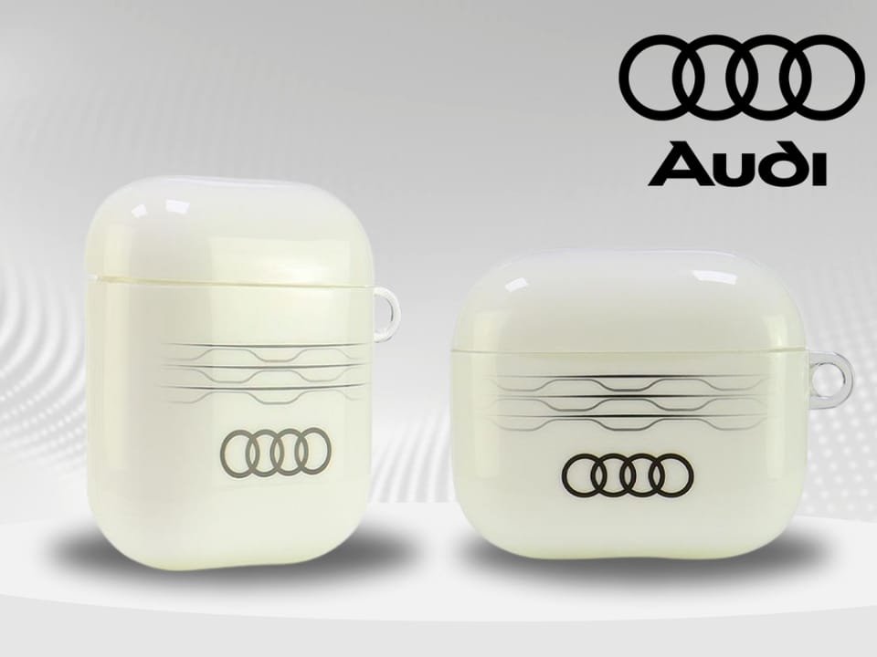 Audi IML Geometric Pattern AirPods        1/2,cover biały/white AU-IMLAP-A6/D3-WE