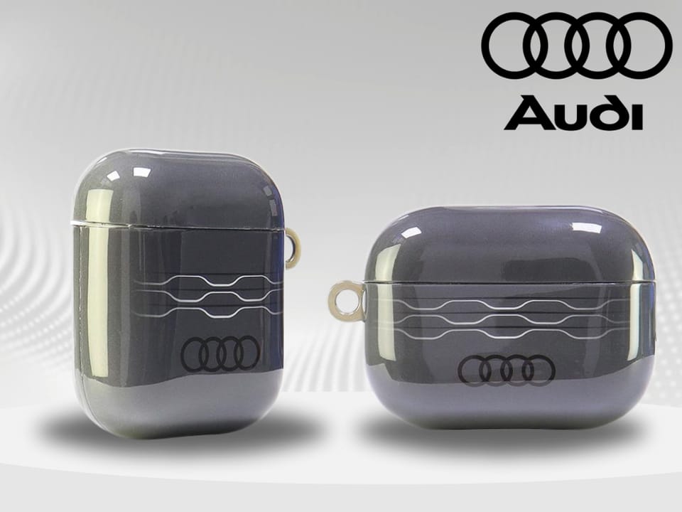 Audi IML Geometric Pattern AirPods 1/2    cover szary/gray AU-IMLAP-A6/D3-GY