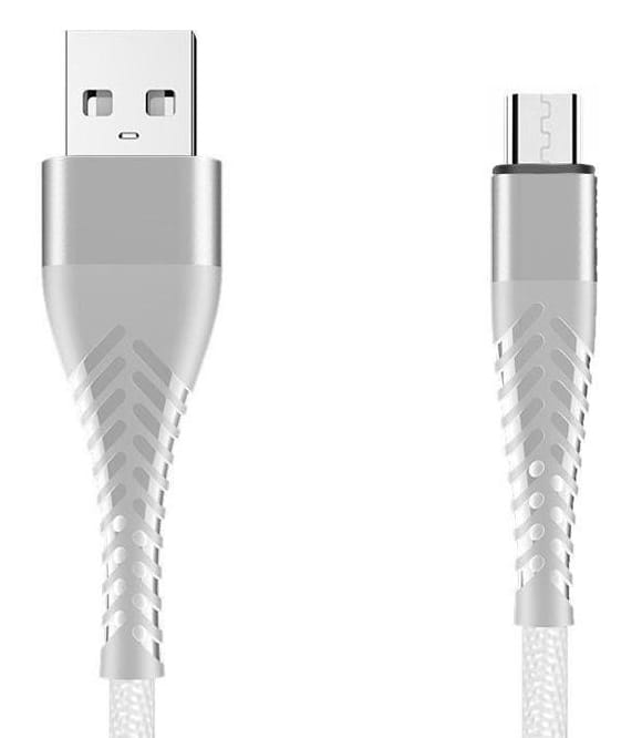 Kabel micro USB z oplotem Spider (3 m, biały)