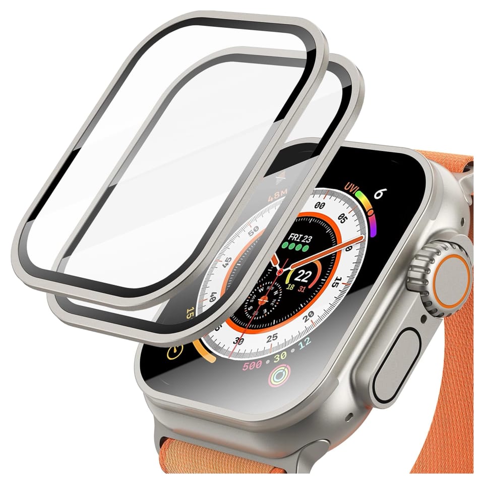 2x Szkło hartowane ramka do Apple Watch Ultra / Ultra 2 49mm na ekran Alogy Protector 9H Titanum