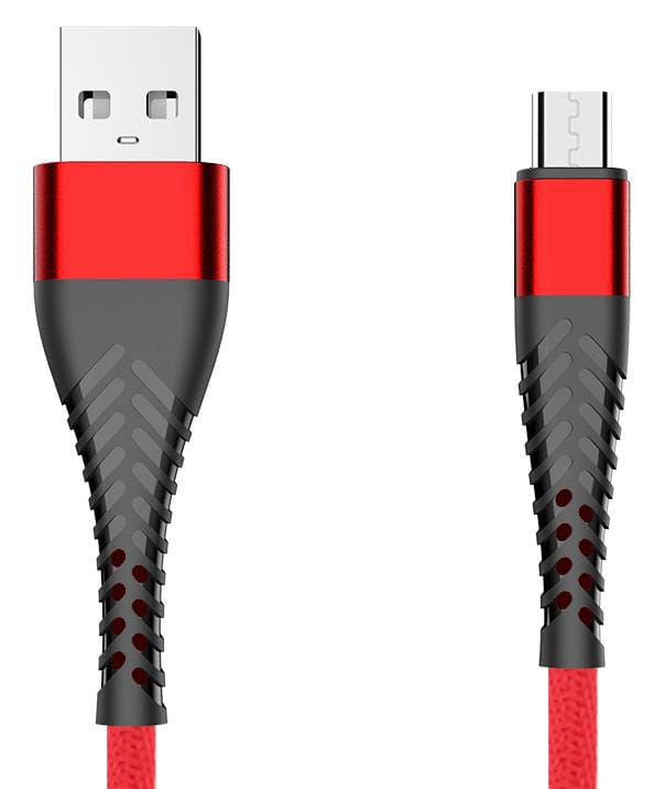 Kabel micro USB z oplotem Spider (2 m, czerwony)