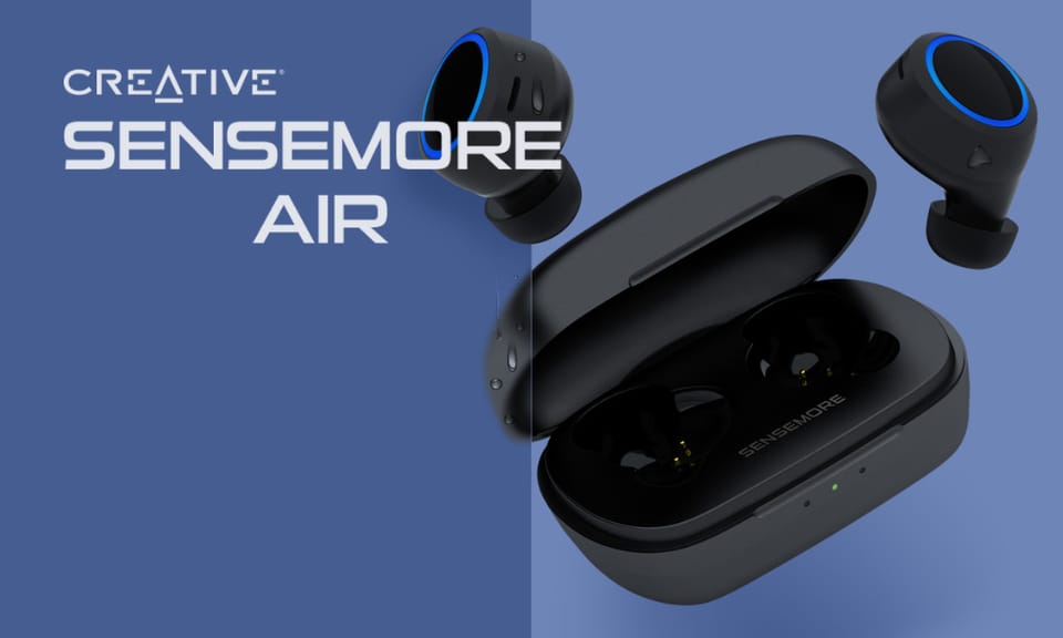 Creative Słuchawki bezprzewodowe         Sensemore Air czarny/black Bluetooth 5.2 ANC