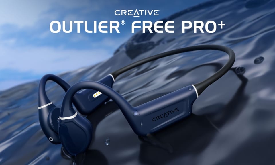 Creative Słuchawki bezprzewodowe         z przewodnictwem kostnym Outlier Free Pro Plus czarny/black Bluetooth 5.3