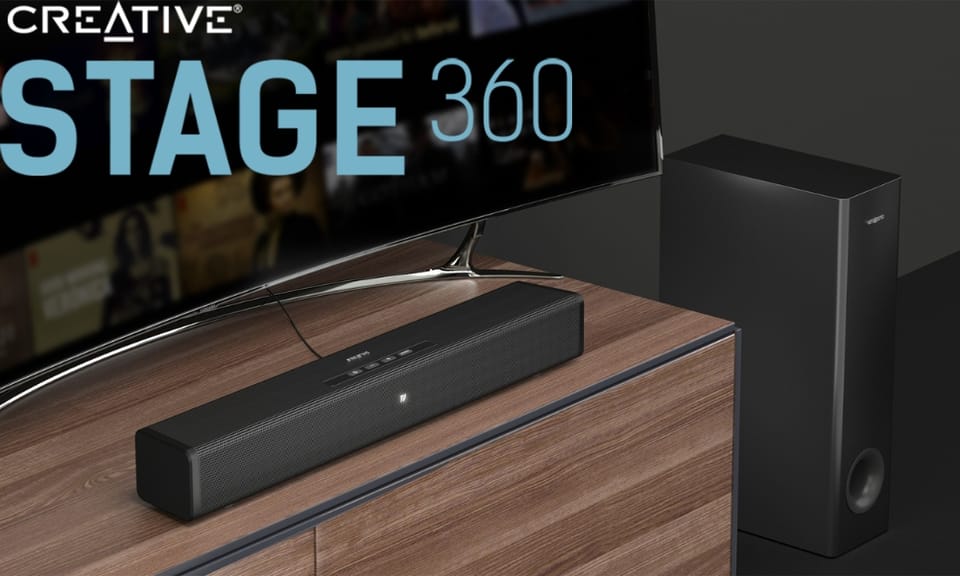 Creative Soundbar 2.1 Stage 360          z subwooferem czarny/black Bluetooth 5.0