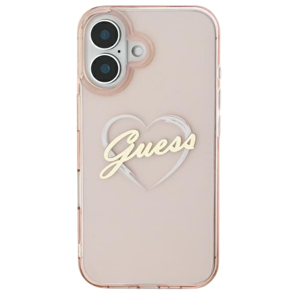 Guess GUHCP16LHCHGSPP iPhone 16 Pro 6.3" różowy/pink hardcase IML Heart