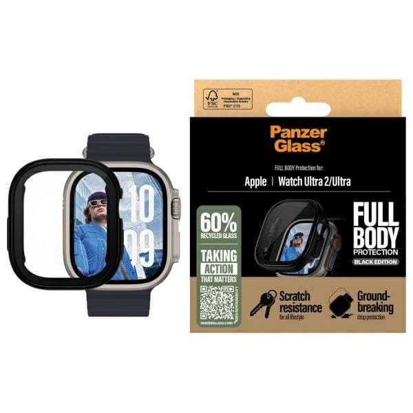 PanzerGlass Snappie Full Body Apple      Watch Ultra 2 / Ultra 3 Czarny/Black 3724