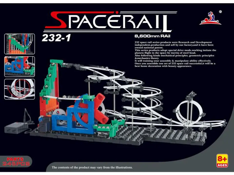 SpaceRail Ball Track - Level 1 (8.6 meters) Ball Rollercoaster