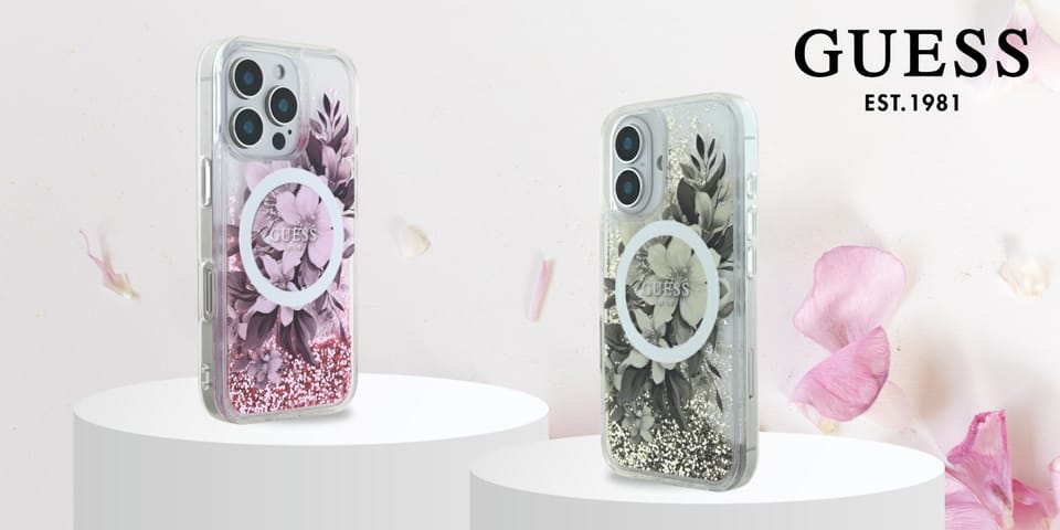 Guess GUHMP16LLFMWTP iPhone 16 Pro 6.3"   różowy/pink hardcase Liquid Glitter Flower MagSafe